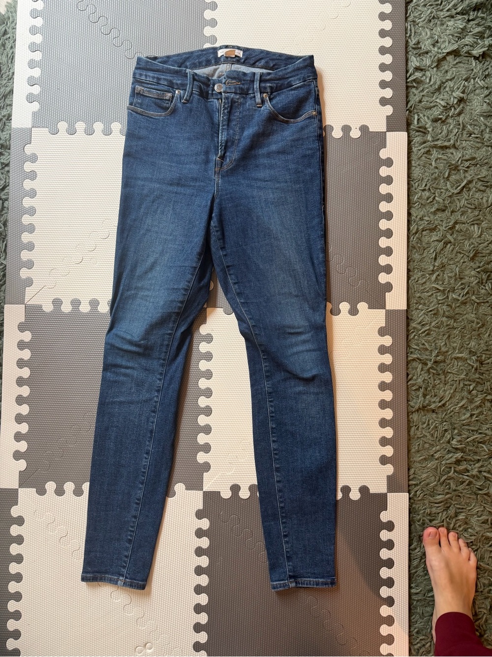 Good American Dark Blue High-Rise Skinny Jeans
